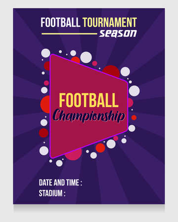 Sports Tournament posters of football or soccer league. Design of banners for sports events. Template of advertising for the world championship of soccer or football, Flyer vector illustration.のイラスト素材