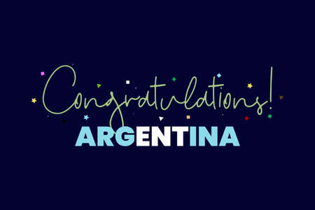 Win Argentina Team in Tournament.Â  Typography design for greetings.Â のイラスト素材
