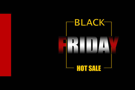 Black Friday and Cyber Monday sale banner with colored text isolated vector illustration, black Friday hot sale. Red and black theme based poster, banner, notice, shopping Billboard. Supersale weekのイラスト素材