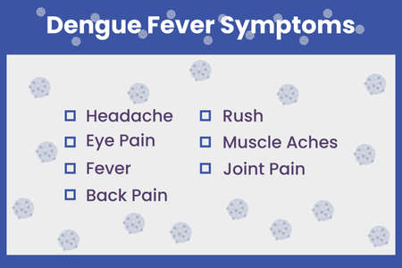 Dengue fever symptoms typography vector design.のイラスト素材