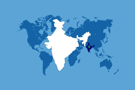 Foto del India Map in World Map - Promasud210800083