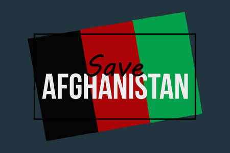 Save Afghanistan text on dark backgroundのイラスト素材