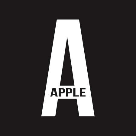 Apple typography text on 'A' letter. Typography logo vector designのイラスト素材