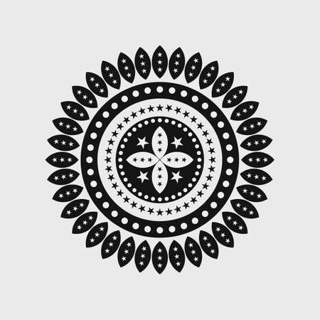 Mandala Design vector illustration. Star, and circle conceptual Mandala design for Tiles, wall, and ceramic.のイラスト素材