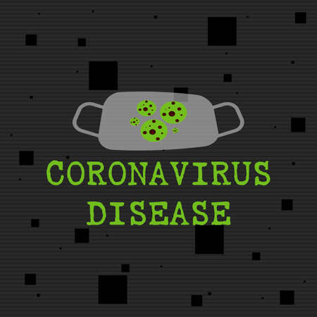 Coronavirus disease typography text vector background design. Coronavirus symbol on Face mask vector illustrationのイラスト素材