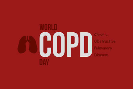 World COPD Day typography vector illustration. International ChronicÂ  Obstructive Pulmonary Disease Day. November Healthcare conceptual design.Â  Bloody background.Â のイラスト素材