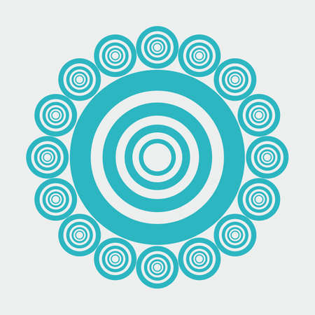 Circle conceptual texture mandala vector illustration.Â  Wall, ceramics,Â  and tiles design. Blue Mandala for apparel clothes fabric background design.のイラスト素材