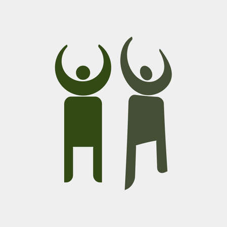 Human vector symbol design.Â  People icon set design.Â  Men,Â  and women vector illustration. Success celebrate with togetherのイラスト素材