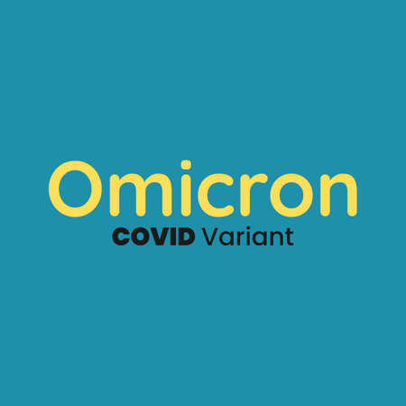 Omicron Covid-19 variant typography text vector design. Health awareness conceptual design.のイラスト素材