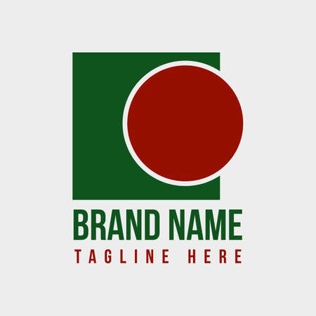 Bangladesh Flag concept brand corporate flat logo vector illustration. Green, and red conceptual symbol design.のイラスト素材