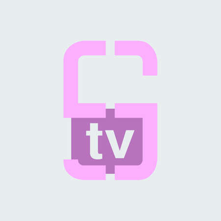 S letter concept logo for TV. Stv letter mark iconic logo vector illustration.のイラスト素材