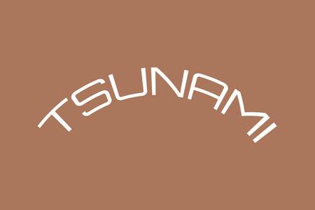 Tsunami typography text on background. Tsunami text for poster, banner, and t-shirt vector design.