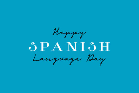 Happy Spanish language day. 23 April. Spanish language day typography Poster, banner, and t-shirt design.Â のイラスト素材