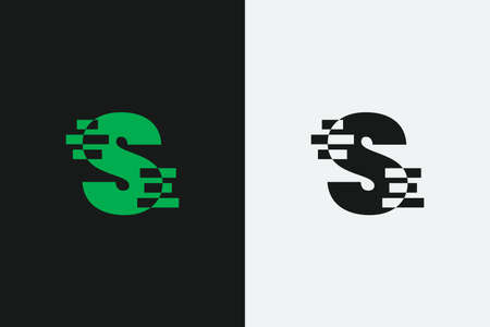 S letter iconic transformation shape vectorのイラスト素材