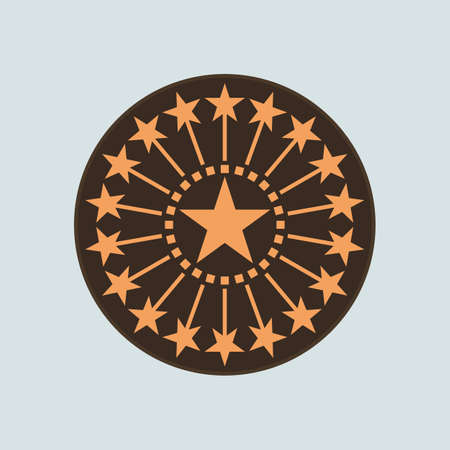 Star conceptual seamless mandala vector design. Golden Star shape mandala tiles, ceramics, and decorative template design.のイラスト素材