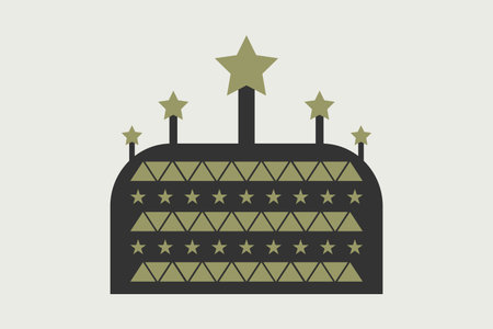 The crown symbol vector illustration. Birthday cake with candle lamp symbol. Star concept sign design.のイラスト素材