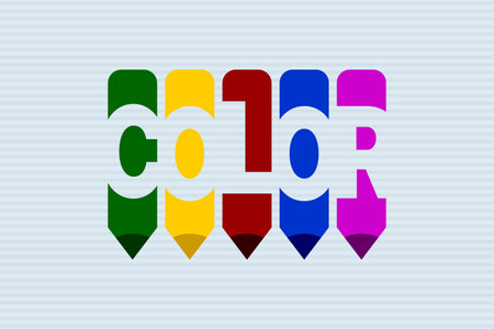 Color text with Pen symbol creative ideas design, vector illustration graphic design. Color typography negative space word vector illustration.のイラスト素材