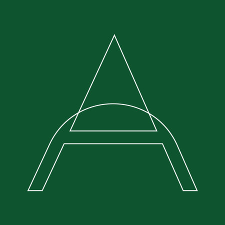 Triangle letter A logo, simple line art style, vector illustrationのイラスト素材