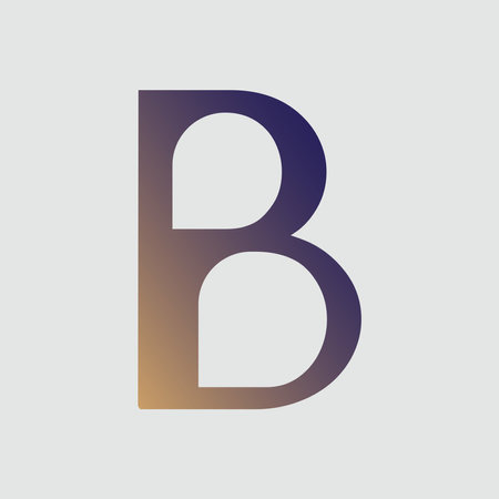 Letter B logo icon. Gray background with orange. Vector illustration.のイラスト素材