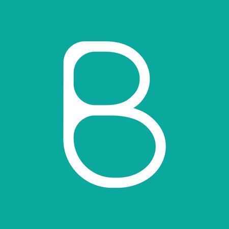 Letter B sign design template elements. Vector illustration. White icon on green background.のイラスト素材