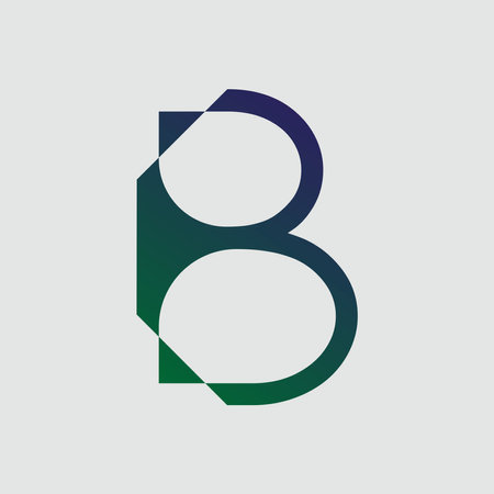 Letter B logo icon. Green and blue color. Vector illustration.のイラスト素材