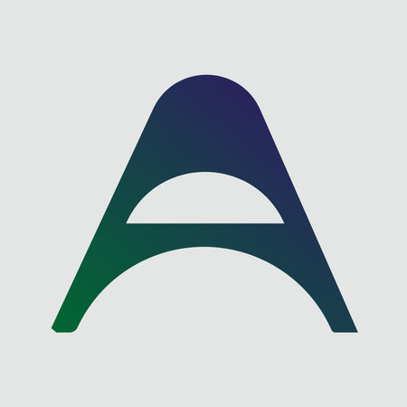 Gradient color letter A text t-shirt vector design on white background. Letter A typography logo design template element.のイラスト素材