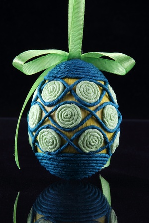 easter egg on black backgroundの写真素材