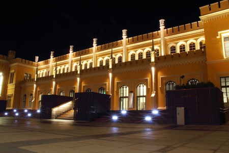 Main Railway Station in Wroclaw at night, Polandのeditorial素材