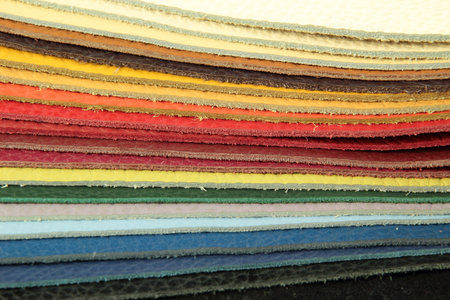 Color palette sample picker of leather material