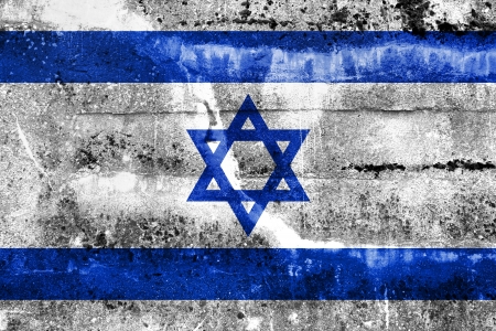 Israel Flag painted on grunge wallの写真素材