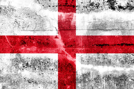 England Flag painted on grunge wallの写真素材