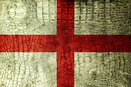 England Flag painted on luxury crocodile textureの写真素材