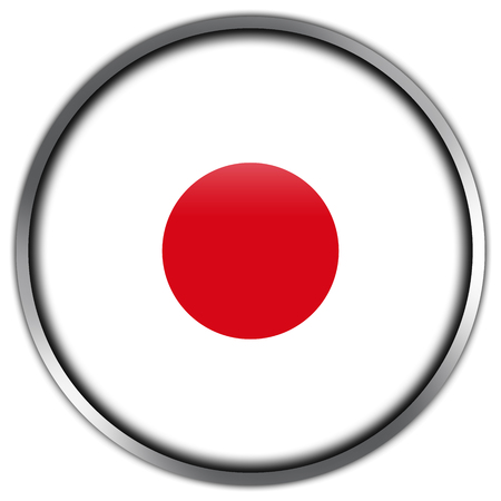 Japan Flag glossy buttonの写真素材