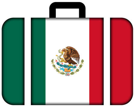 Suitcase with Mexico Flagの写真素材