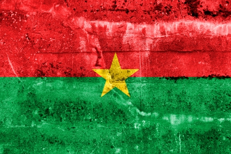 Burkina Faso Flag painted on grunge wallの写真素材