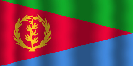 Waving Eritrea Flagの写真素材
