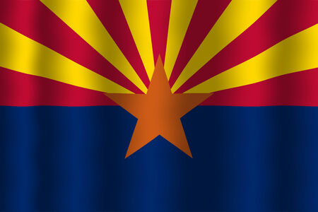 Waving Arizona State Flagの写真素材