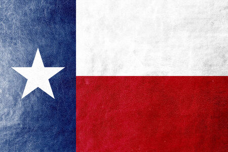 Texas State Flag painted on leather textureの写真素材