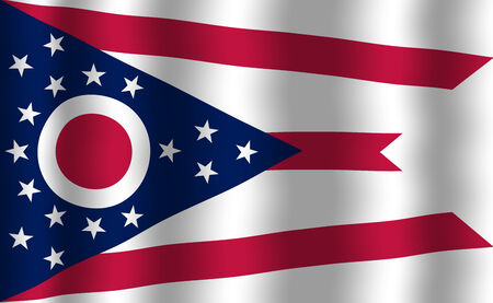 Waving Ohio State Flagの写真素材