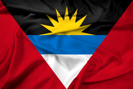 Waving Antigua and Barbuda Flagの写真素材