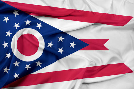 Waving Ohio State Flagの写真素材