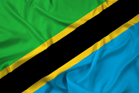 Waving Tanzania Flagの写真素材
