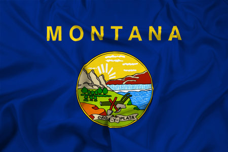 Waving Montana State Flagの写真素材
