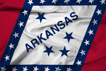 Waving Arkansas State Flagの写真素材