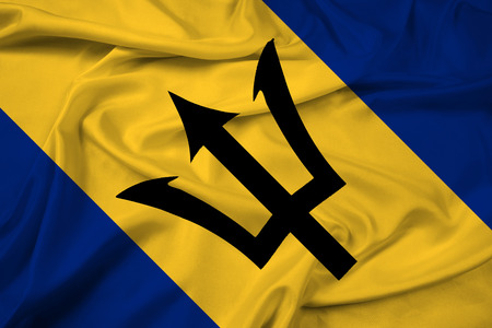 Waving Barbados Flagの写真素材