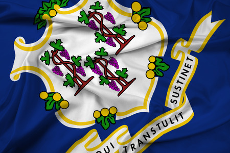 Waving Connecticut State Flagの写真素材