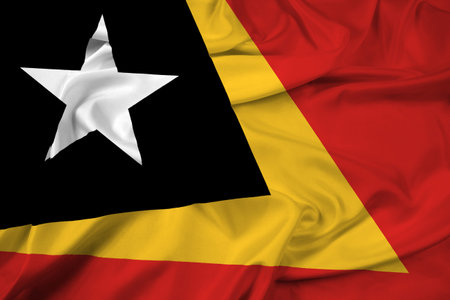 Waving East Timor Flagの写真素材