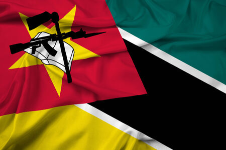 Waving Mozambique Flagの写真素材