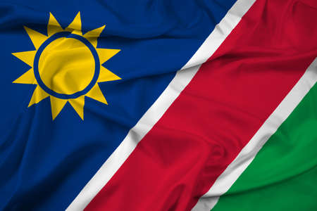 Waving Namibia Flagの写真素材