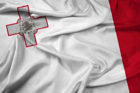 Waving Malta Flagの写真素材